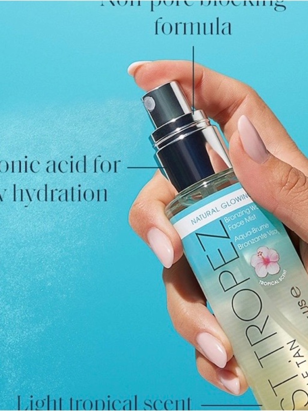 St. Tropez Bronzing Face Mist - Aqua Blue & Silver 2.7 oz